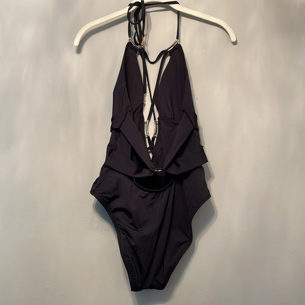 NWT TRINA TURK SIZE 8 Stylish Black Kids One Piece Swimsuit - Picture 7 of 11
